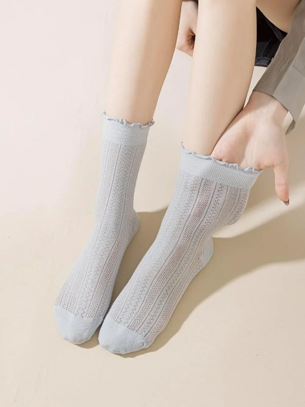 Cute Lace Ruffle Socks - 6 Pairs Frilly Cotton Crew Ankle Socks for Girls